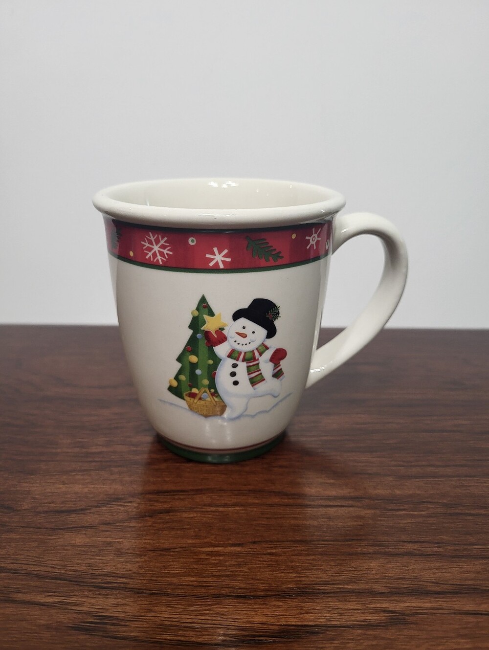 Longaberger Bluster The Snowman Coffee Cup Stoneware Pottery Mug Winter Seasonal